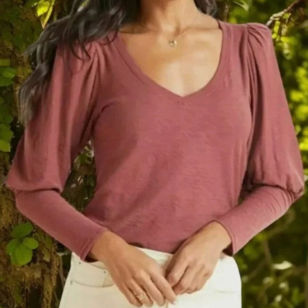 Nation LTD | Emilia Mauve V-Neck Tee
